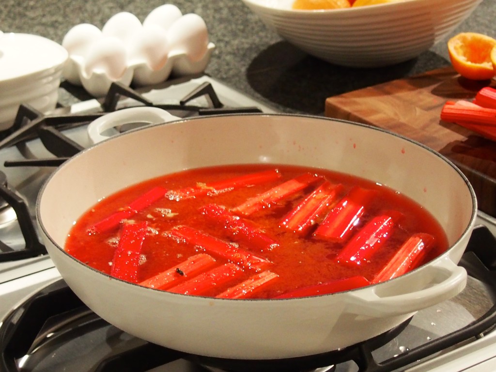 Cardamon scented rhubarb tart